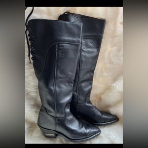 Harley Davidson Womens Boots Black Leather Lace Back Size 7